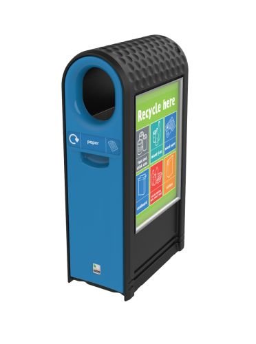 Ecoarc Recycling Bin C/W  Oval Aperture Finished In Blue