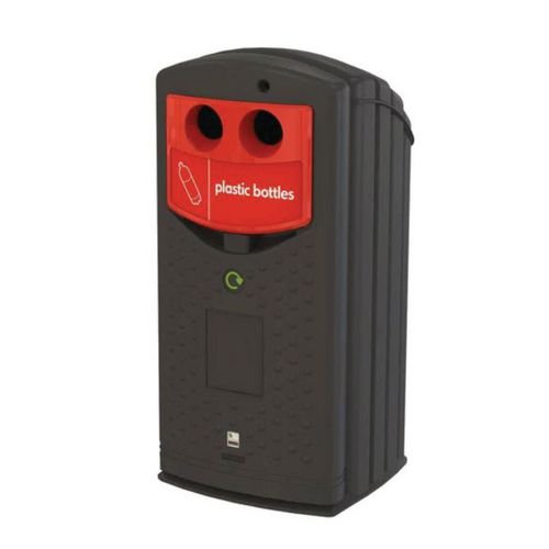 Envirobank 140 C/W Hole Aperture Finished  In Red (To Be Used With Internal Wheelie Bins)