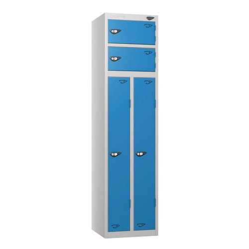 Two Person Locker  1800X450X450Flat Silver/Blue