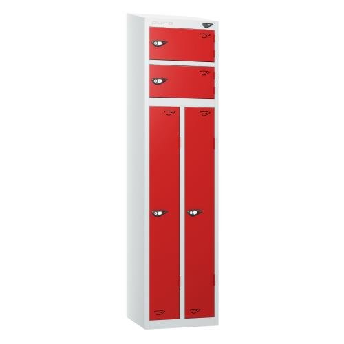 Two Person Locker  1800X450X450St Silver/Red