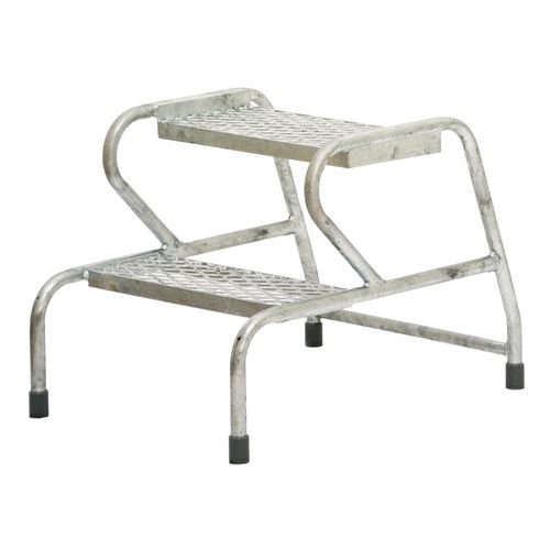 Stable Step-Up Static Two Step Mesh Tread, Galvanised Finish