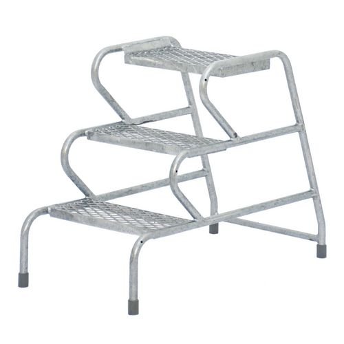 Stable Step-Up Static Three Step Mesh Tread, Galvanised Finish