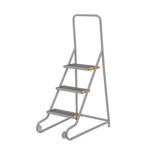 Tilt And Push 3 Step  Sure Grip Tread, Powder Coated Finish Grey