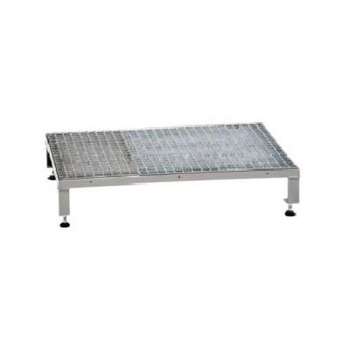 Galvanised Mesh Grid Work Platform  910 X 610, Height Adjustable Feet 140 To 210 mm High - Grey