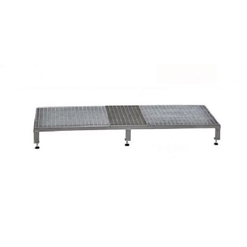 Galvanised Mesh Grid Work Platform  1510 X 610, Height Adjustable Feet 140 To 210 mm High - Grey