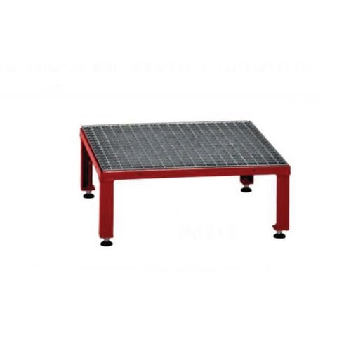 Galvanised Mesh Grid Work Platform  610 X 610, Height Adjustable Feet 230 To 300 mm High - Red