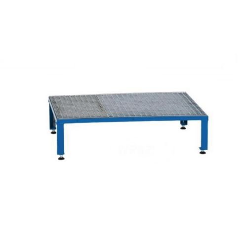 Galvanised Mesh Grid Work Platform  910 X 610, Height Adjustable Feet 230 To 300 mm High - Blue