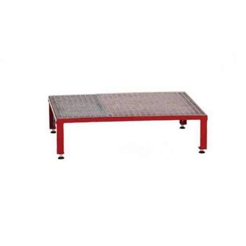 Galvanised Mesh Grid Work Platform  910 X 610, Height Adjustable Feet 230 To 300 mm High - Red