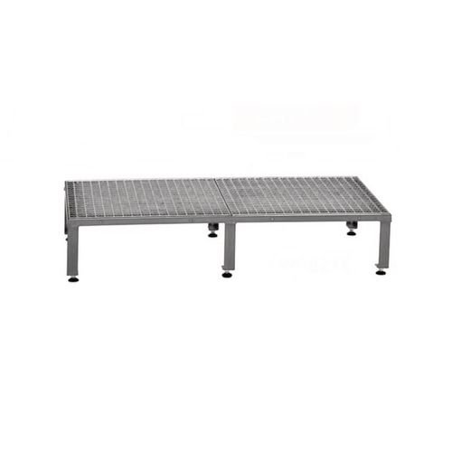 Galvanised Mesh Grid Work Platform  1210 X 610, Height Adjustable Feet 230 To 300 mm High - Grey