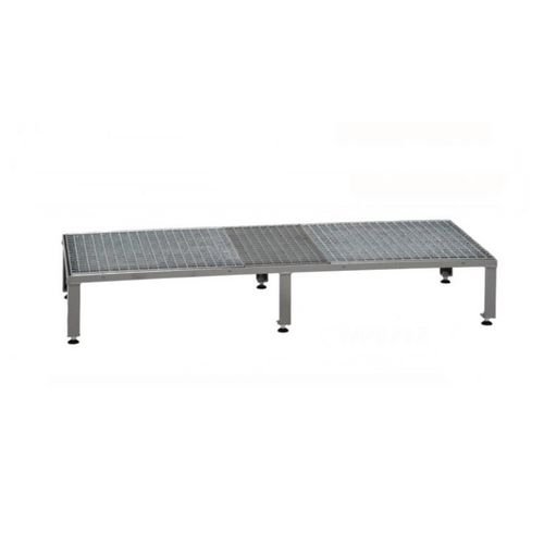 Galvanised Mesh Grid Work Platform  1510 X 610, Height Adjustable Feet 230 To 300 High - Grey