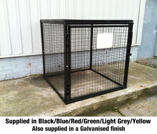 Defender Cage With Mesh Base & One  Full Shelf - H1200 X W1200 X D1200mm - Galvanised Steel