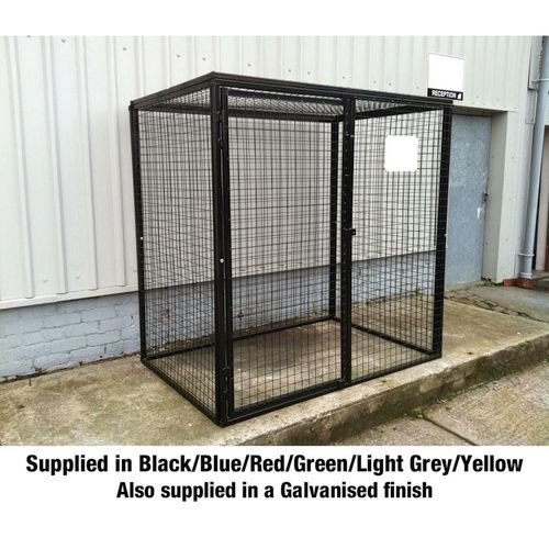 Defender Cage With One Full Shelf -  H1800 X W1800 X D1200mm - Powder Coated Red