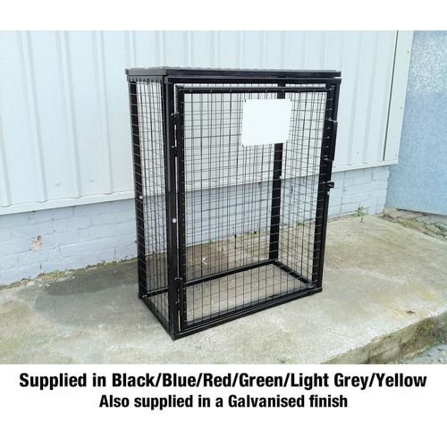 Defender Cage With Mesh Base & One Full  Shelf - H1400 X W1000 X D500mm - Powder Coated Blue