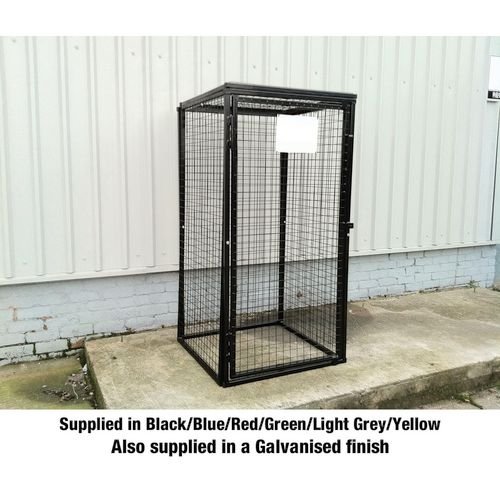 Defender Cage With Mesh Base & One Full  Shelf - H1800 X W900 X D900mm - Powder Coated Blue