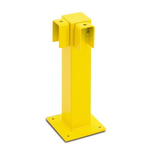 Black Bull Hd Impact Protection Railing System  - 90 Degree Corner Post 500mmh - Indoor Use - Powder Coated Yellow