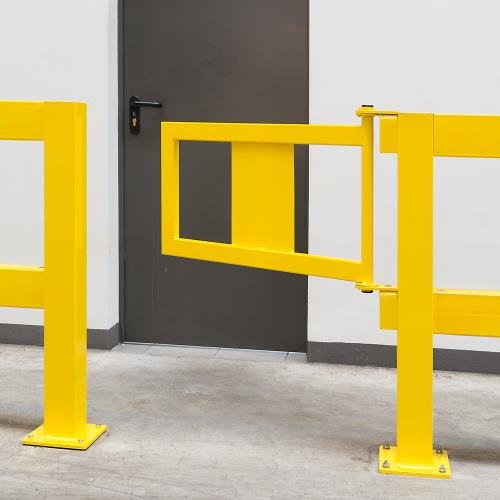 Black Bull Railing System Gate Hd  - 835 X 475mm - Indoor Use - Yellow - Manual Closing