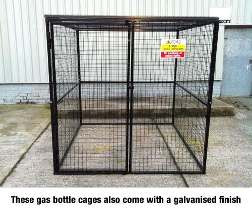 Gas Cylinder Cage With Double Doors  H1880 X W2000 X D2000 - Galvanised Steel