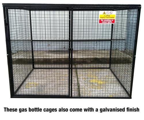 Gas Cylinder Cage With Double Doors  H1800 X W2400 X D1800 - Galvanised Steel