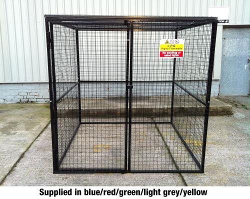 Gas Cylinder Cage With Double Doors H1880 X W2000 X D2000 - Powder Coated Green