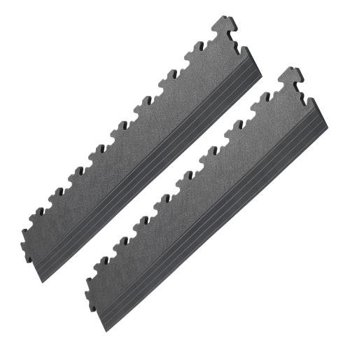 Ecotile Interlocking Edge Ramp   X-Joint    7H X 497W X 90D mm   Per 1 Linear Metre   Graphite