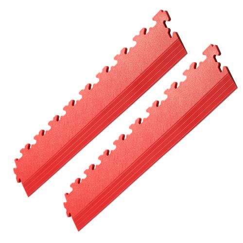 Ecotile Interlocking Edge Ramp   X-Joint    7H X 497W X 90D mm   Per 1 Linear Metre   Red