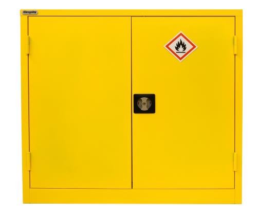 900*915*459 mm Cabinet Ral 1021 - Cyberlock O/C Flush Handle Lock Square 3 Point