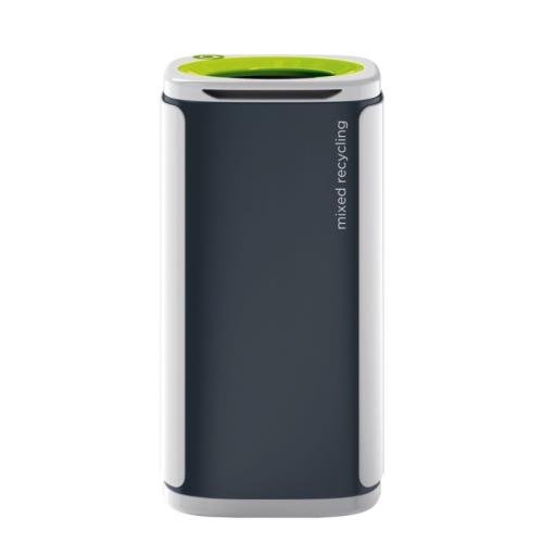 60 Litre Executive Recycling  Bin, Single Lime Green Round Aperture