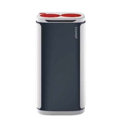 60 Litre Executive Recycling  Bin, Twin Red Apertures