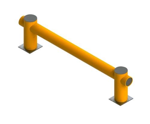 Rack End Barrier - Single  - 1200mm Width - Safety Yellow
