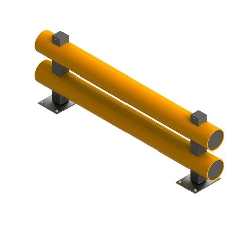 Low Level Bumper Barrier  - Double - 1900mm Width Safety Yellow
