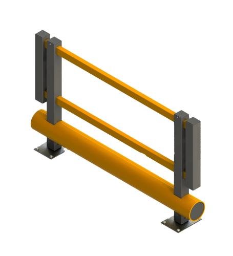 Pedestrian Bumper Barrier - Single  Bumper - 1900mm Width - Safety Yellow