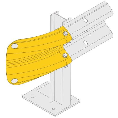 Armco Fishtail Safety End - Yellow
