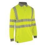 Envirowear Recyclablehi-vis Long Sleeve Polo Shirt Sy l
