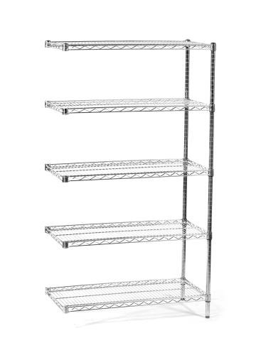 Eclipse Chrome Wire 5 Tier Static Add-On Unit 1820H X 1370W X 610D mm