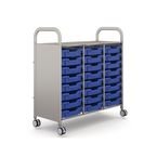Callero Plus Treble Trolley Insilver with 24 Shallow Trays - Royal Blue