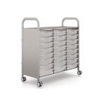 Callero Plus Treble Trolley Insilver with 24 Shallow Trays - Translucent