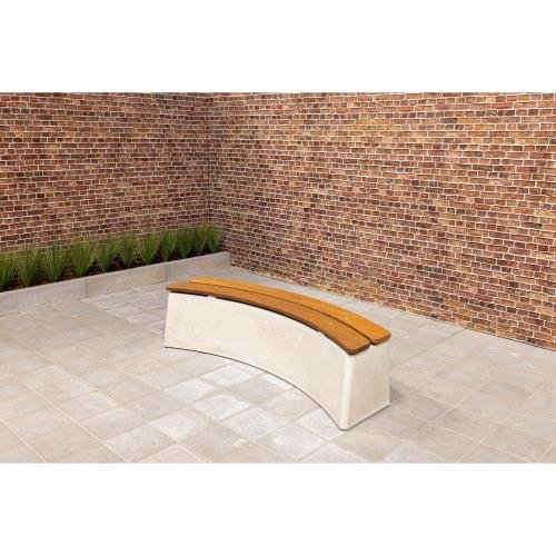 Bench Deluxe Oval  - Natural Concrete
