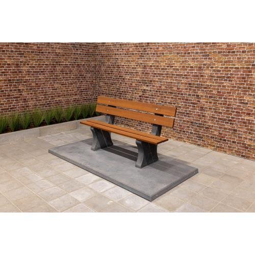 Park Bench With Bottom Plate - Anthracite Concrete