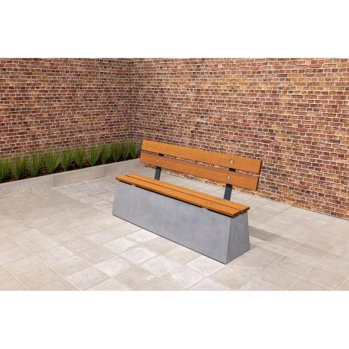Bench Deluxe With Backrest  - Anthracite Concrete