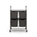 Callero Plus Double Trolley Insilver with 4 Jumbo Trays - Charcoal Grey
