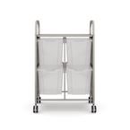 Callero Plus Double Trolleyin Silver with 4 Jumbo Trays - Translucent