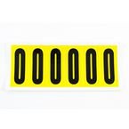Number 0 6 Characters/card,90 X 38 mm Pack of 10