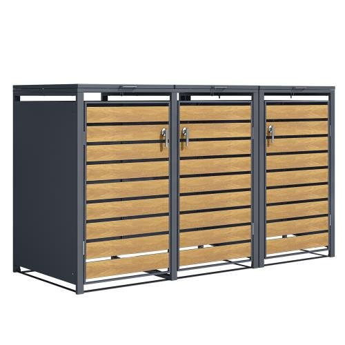 Phoenix Gb Series  3 Door Oak Bin Store