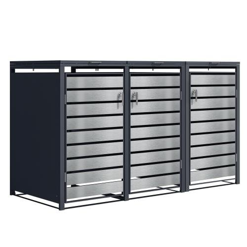 Phoenix Gb Series  3 Door Silver Bin Store