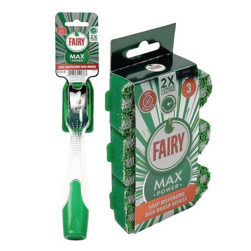 Fairy Max Power soap dispensing dish brush & refills kit
