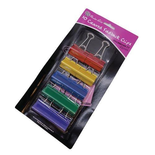 Premier grip 41mm foldback clips, coloured - pack of 10