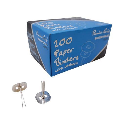 Premier grip metal 19mm paper binders - pack of 200