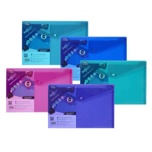 Snopake Polyfile Wallet File Polypropylene Foolscap Electra Assorted Colours (Pack 5)