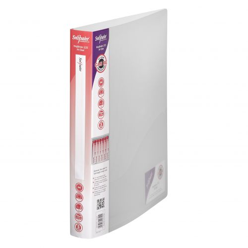 Lightweight and strong, this Snopake Polypropylene Ring Binder has a top quality 2 O-ring binding mechanism with a 25mm capacity. The binder features a full length, wrap-around spine label holder for personalisation, an internal pocket for storing unpunched papers and a business card holder for a professional finish. The binder is made from tough, recyclable polypropylene and is suitable for storing, organising or presenting A4 documents. This pack contains 10 clear ring binders.