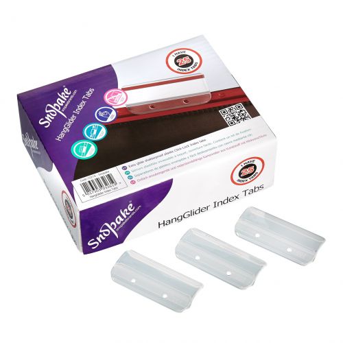 Snopake HangGlider Plastic Tabs for Suspension File Clear Ref 10278 [Pack 25]